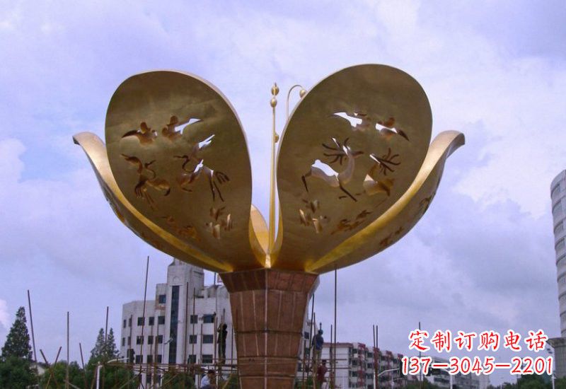 宁夏大型不锈钢紫荆花雕塑