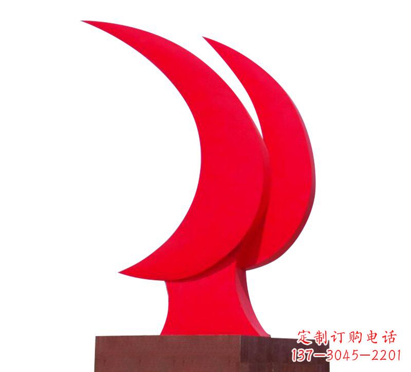 宁夏不锈钢党旗雕塑——传承中华文化精神