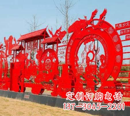 宁夏不锈钢党旗党建雕塑