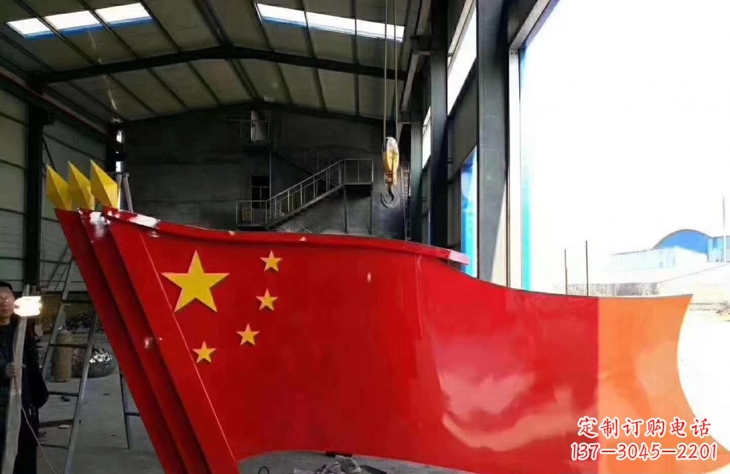 宁夏不锈钢党旗雕塑象征着中国共产党的伟大