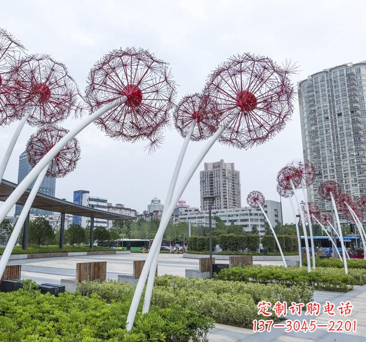 宁夏不锈钢蒲公英雕塑色彩缤纷的自然之美