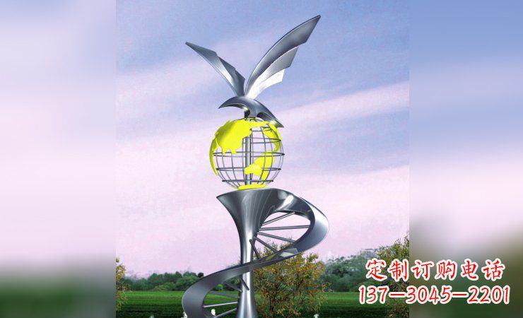 宁夏雄鹰展翅,不锈钢雕塑飞翔