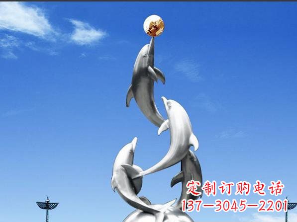 宁夏不锈钢海豚雕塑精致美观的艺术品
