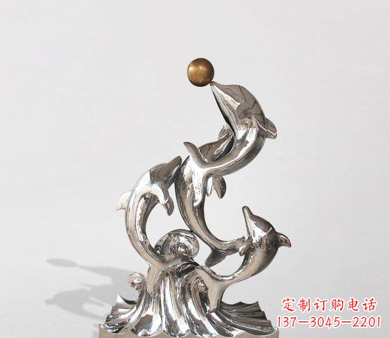 宁夏不锈钢海豚雕塑精美的艺术杰作