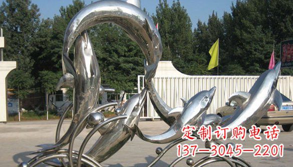 宁夏不锈钢海豚雕塑精美雕刻展现海洋之美