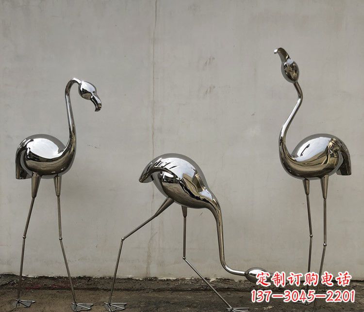 宁夏不锈钢锻造的火烈鸟雕塑