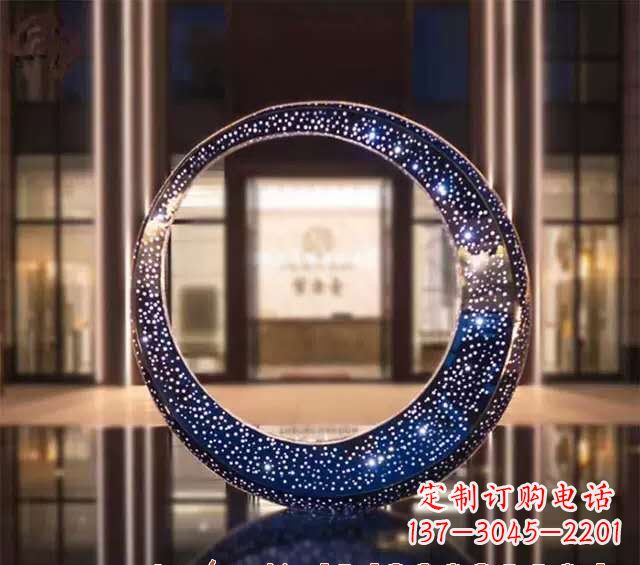 宁夏不锈钢发光月亮雕塑照亮夜空的梦幻之光