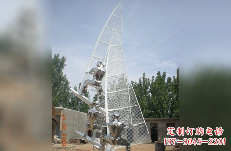 宁夏不锈钢帆船雕塑精美的艺术品