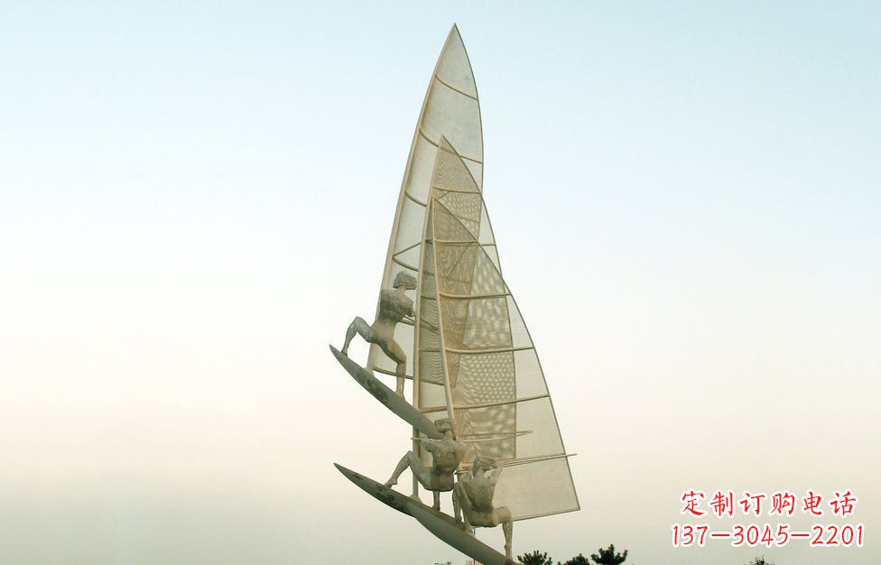 宁夏精美的不锈钢帆船雕塑