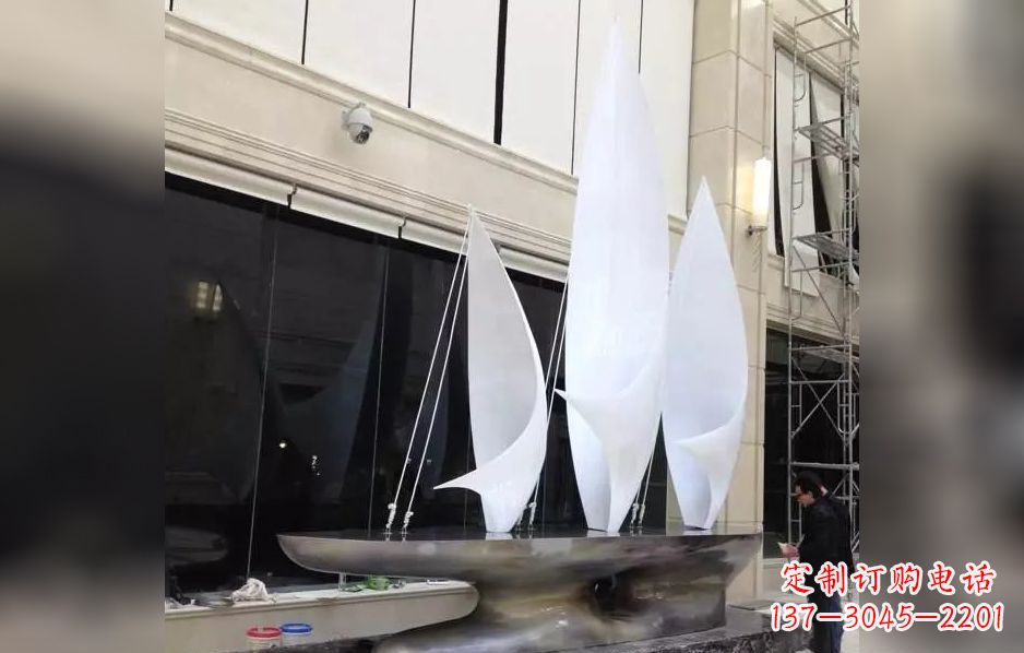 宁夏不锈钢帆船广场景观雕塑