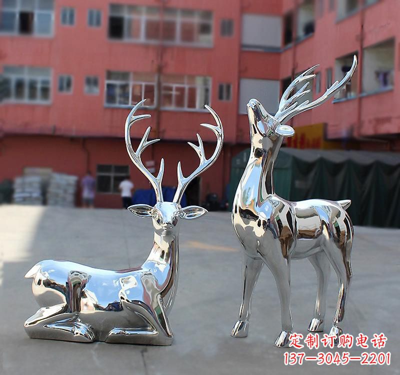 宁夏不锈钢仿真梅花鹿雕塑——精致美观