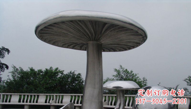 宁夏不锈钢仿真蘑菇凉亭雕塑