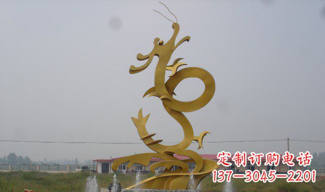 宁夏不锈钢飞龙雕塑精美传承中华文化