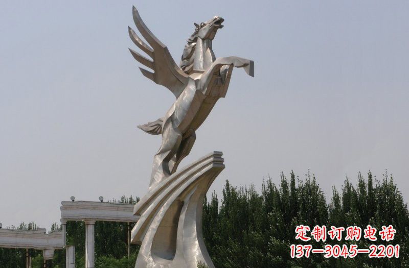宁夏不锈钢飞马雕塑象征力量与灵动