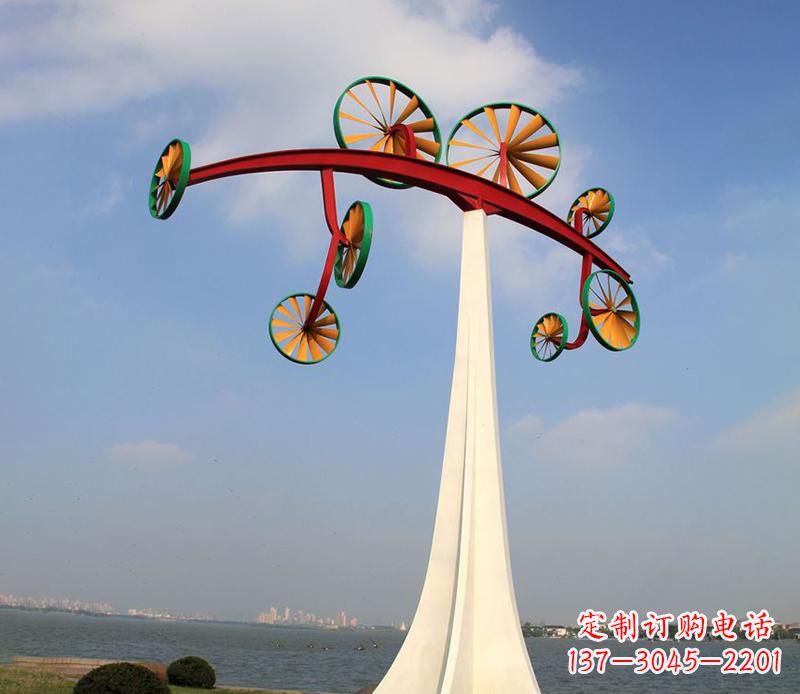 宁夏不锈钢风车雕塑艺术美学的完美结合
