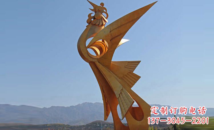 宁夏不锈钢凤凰雕塑,给环境增添灵动之美