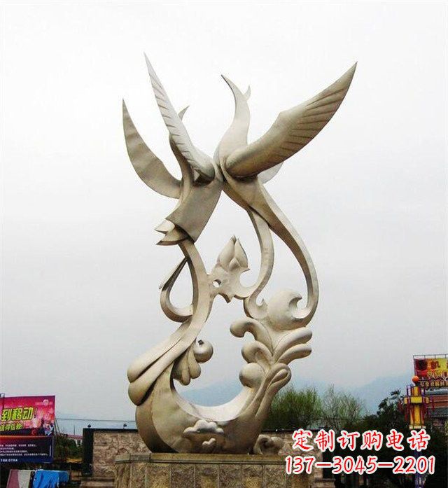 宁夏不锈钢凤凰雕塑传承古代美学