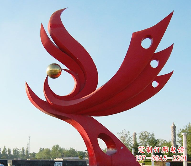 宁夏不锈钢凤凰雕塑——传承千百年传统文化