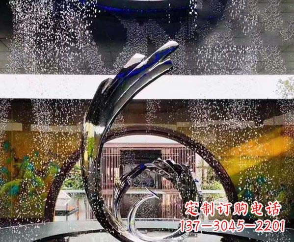 宁夏凤凰雕塑优雅的不锈钢艺术