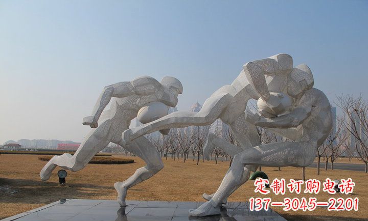 宁夏橄榄球雕塑纪念精神