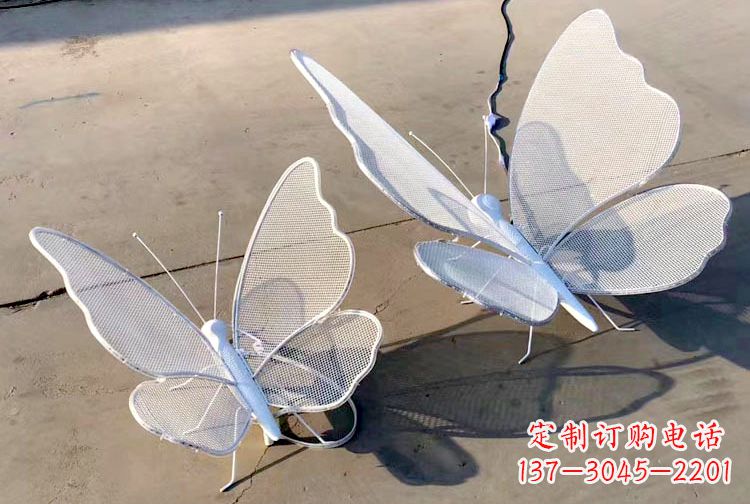 宁夏不锈钢钢丝网格蝴蝶雕塑——灯光下的灵动之美