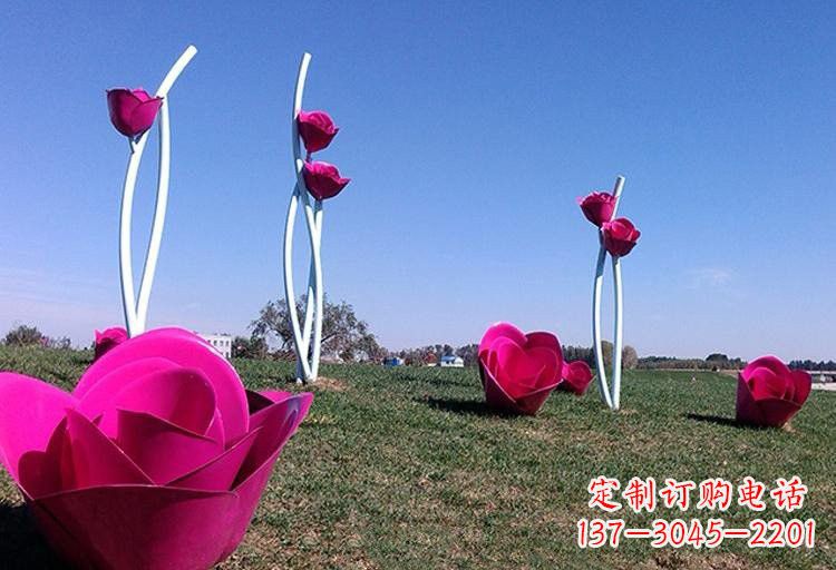 宁夏不锈钢玫瑰雕塑美丽的艺术之作