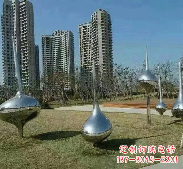 宁夏不锈钢公园抽象陀螺雕塑