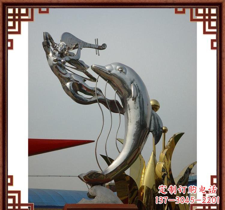 宁夏不锈钢海豚雕塑——美丽的海洋艺术