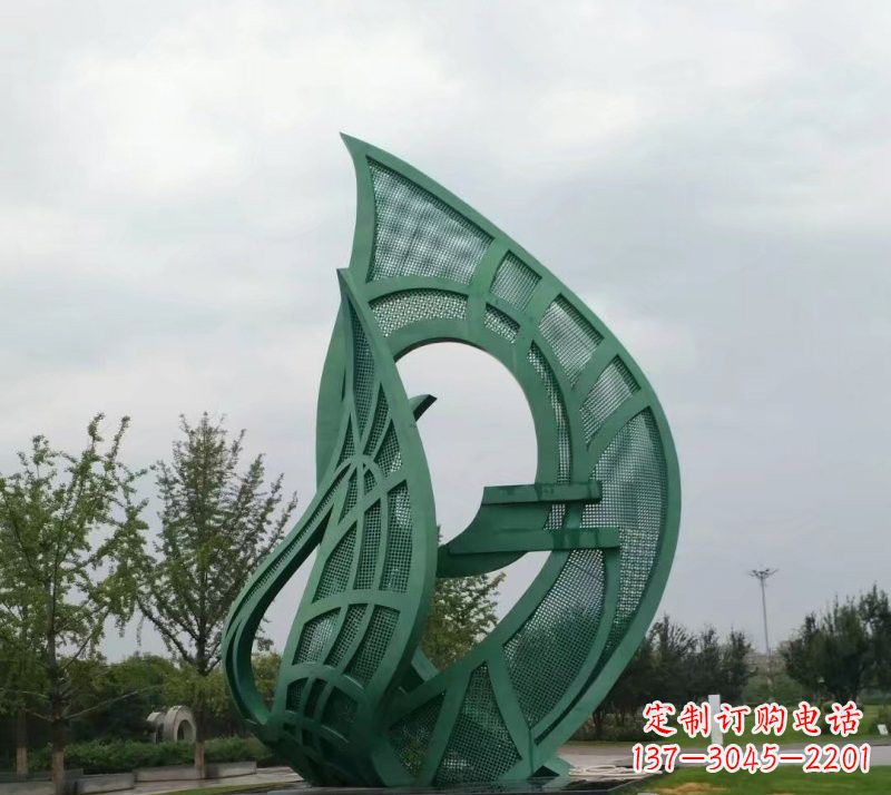 宁夏不锈钢大型镂空树叶雕塑精美绝伦