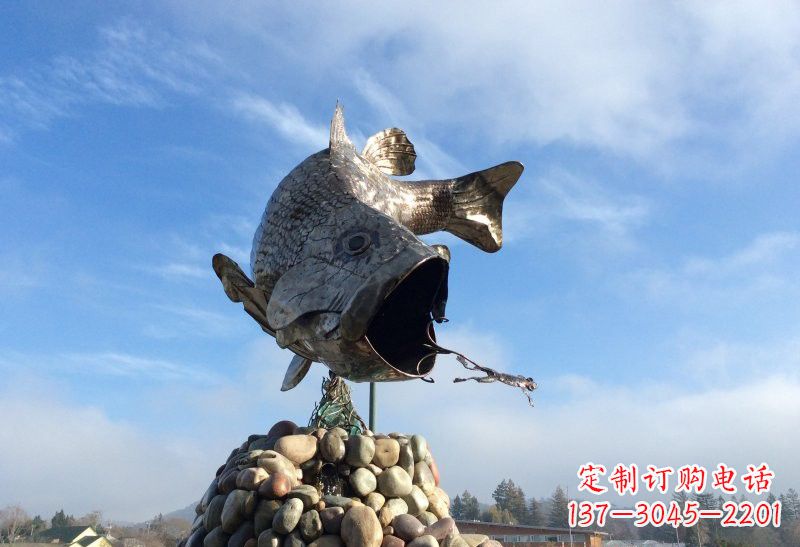 宁夏不锈钢鲤鱼雕塑