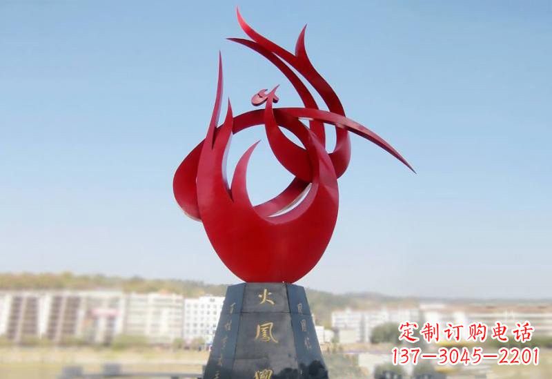 宁夏凤凰雕塑——点缀不锈钢公园