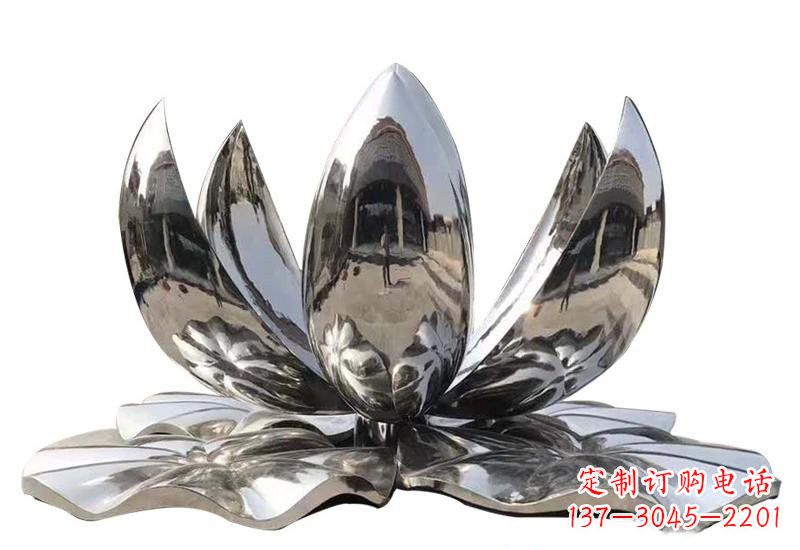 宁夏不锈钢公园镜面莲花雕塑光彩夺目
