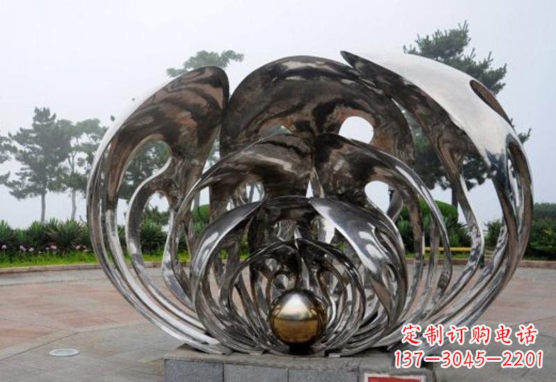 宁夏不锈钢贝壳雕塑海洋风情的精美礼赞
