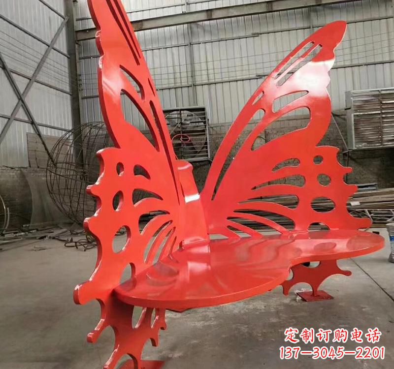 宁夏不锈钢蝴蝶座椅雕塑美丽的艺术作品