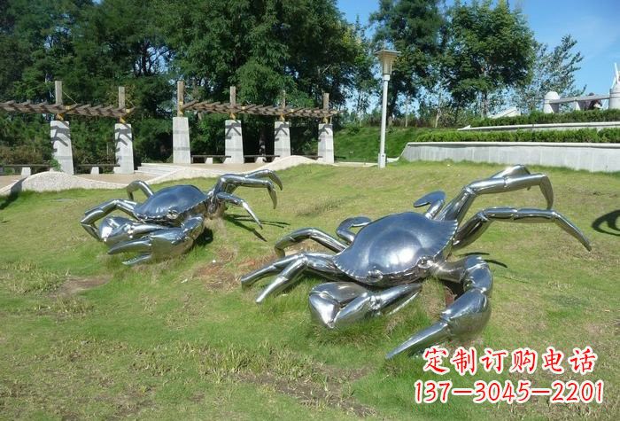 宁夏不锈钢螃蟹雕塑美丽的象征