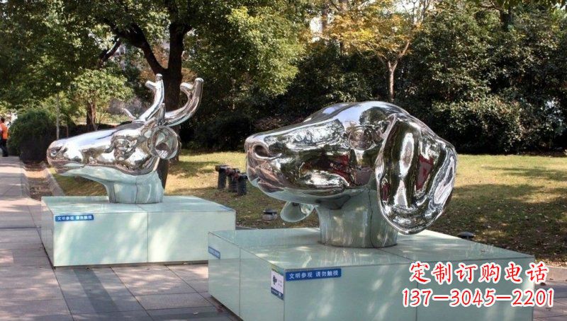 宁夏不锈钢十二生肖动物头像雕塑的魅力