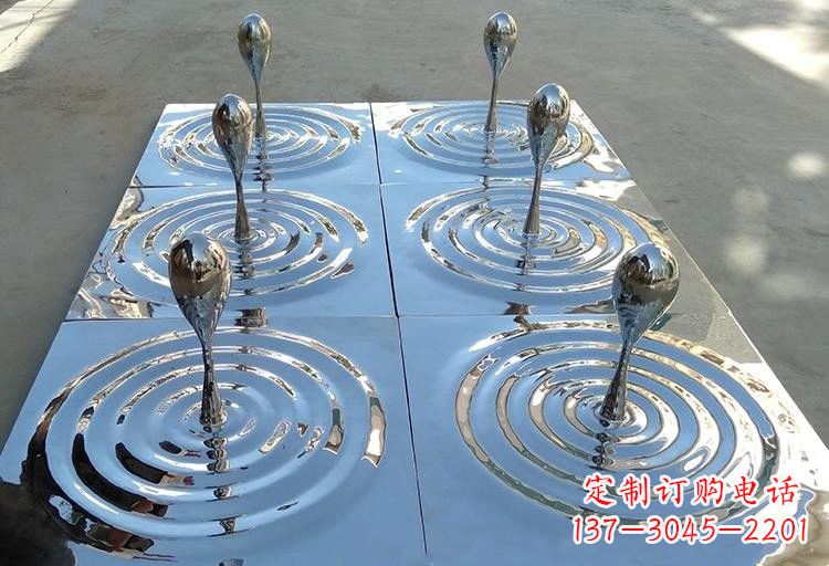 宁夏不锈钢水滴雕塑激发自然之美