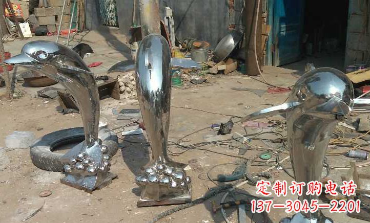 宁夏不锈钢海豚雕塑——美丽的海洋之灵