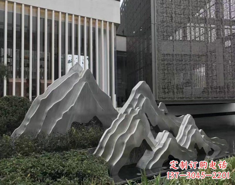 宁夏不锈钢公园小区精美的假山雕塑