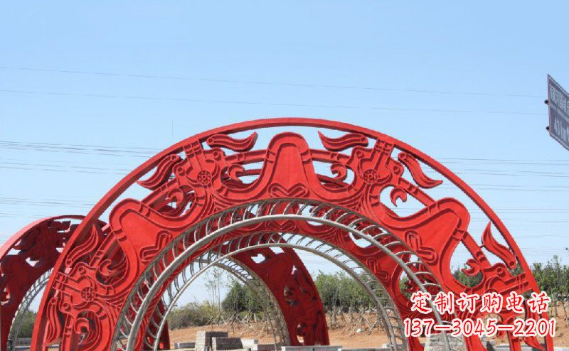 宁夏不锈钢拱门雕塑美丽的艺术精品