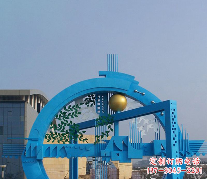 宁夏不锈钢拱桥雕塑美丽的艺术品