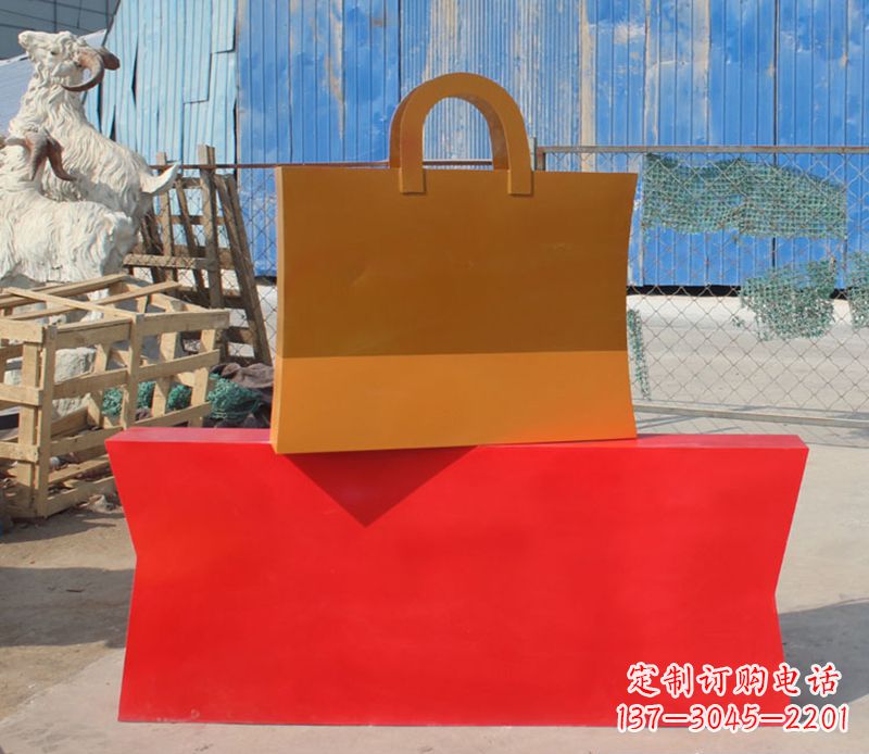 宁夏精美不锈钢购物袋雕塑