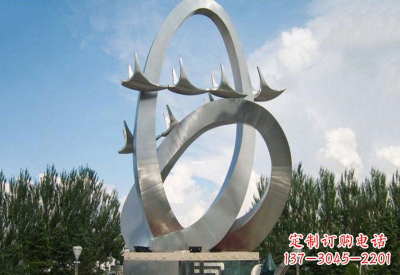 宁夏不锈钢天鹅雕塑