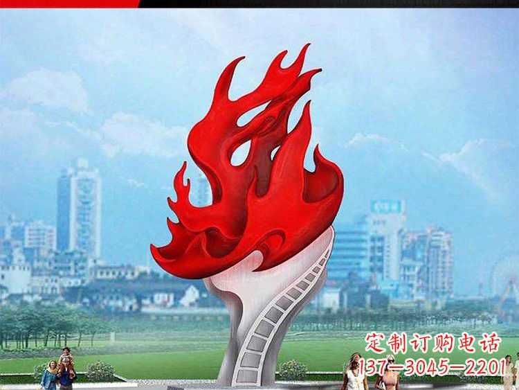 宁夏不锈钢火炬雕塑——激发民族自信的象征