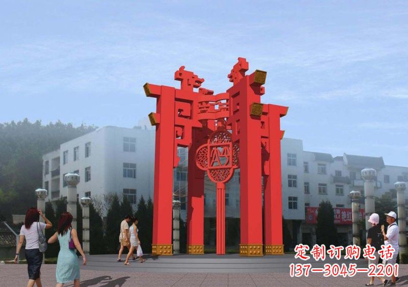 宁夏不锈钢灯笼雕塑——点亮城市美景