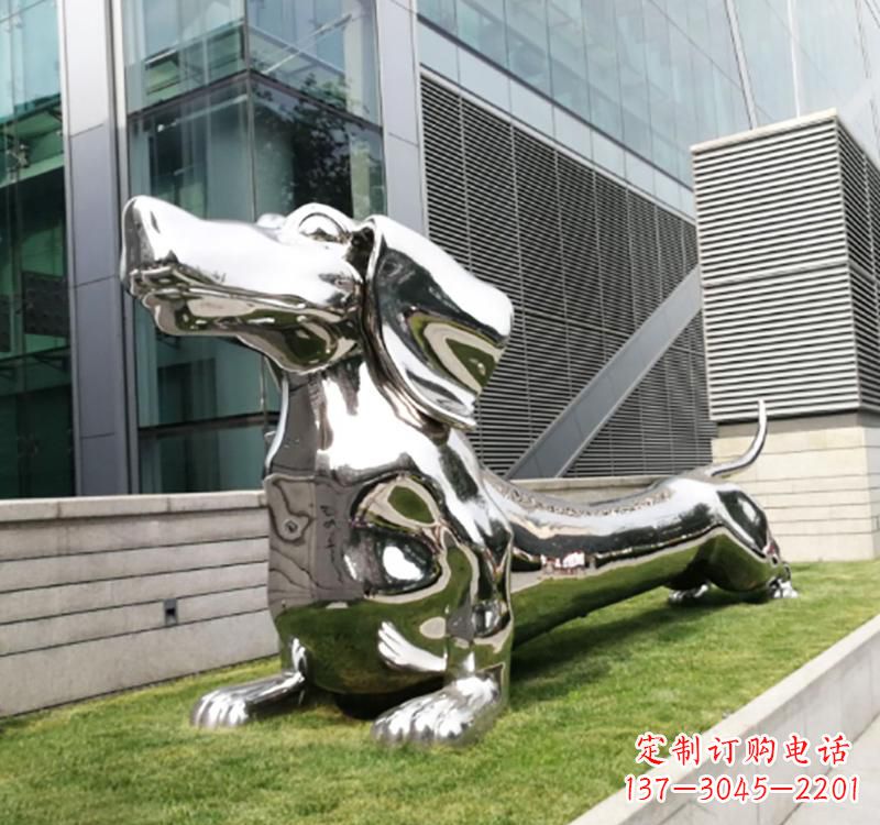 宁夏不锈钢动物雕塑——狗