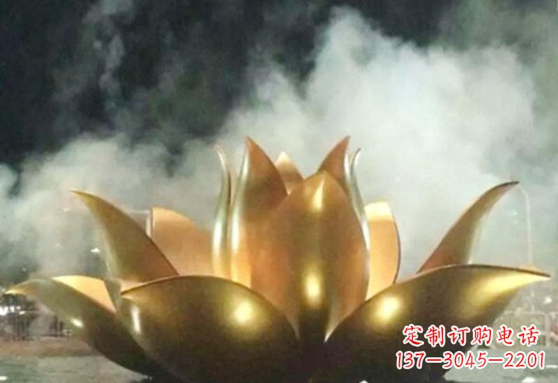 宁夏不锈钢莲花喷泉雕塑——让美景更加精彩