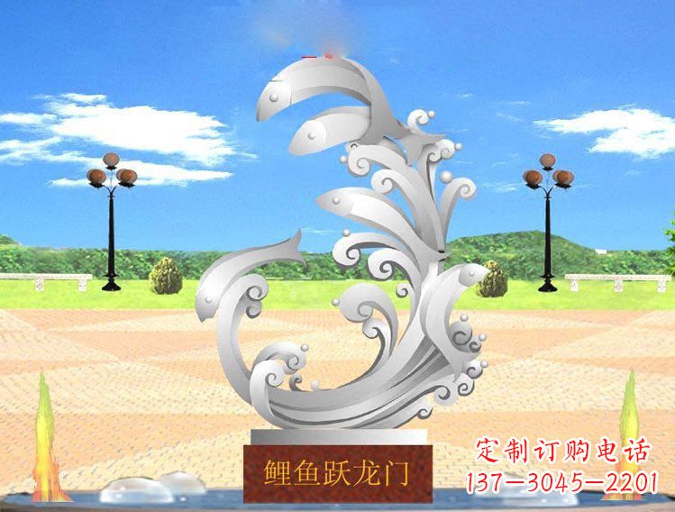 宁夏不锈钢广场上的龙雕塑
