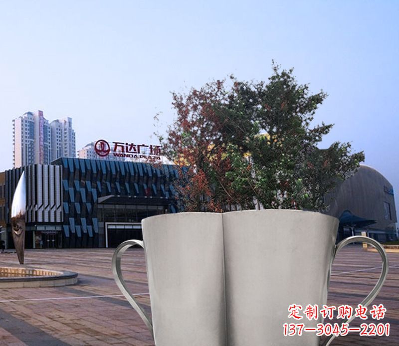 宁夏不锈钢花盆雕塑带来精致的艺术感受