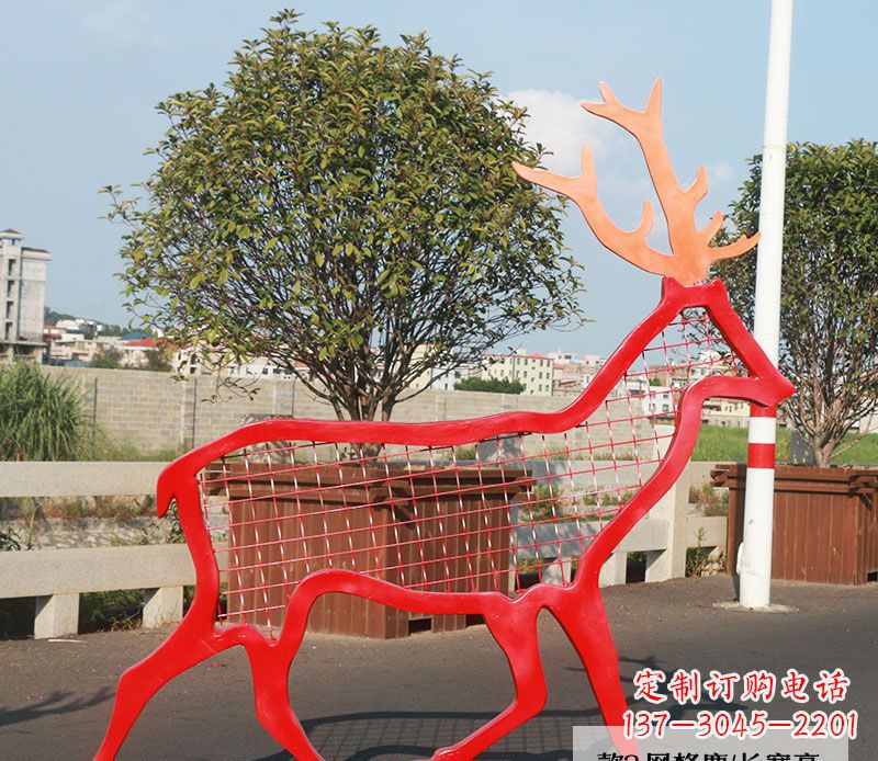 宁夏不锈钢动物雕塑——鹿